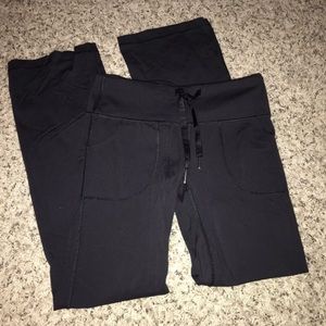Black drawstring yoga pants